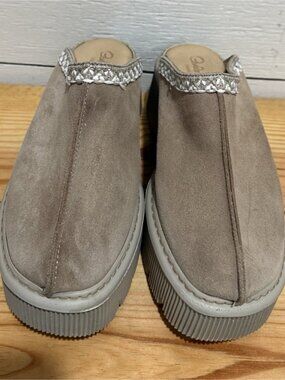 Carlo Pera Women’s Taupe Suede Comfort Mule Slip-On Platform EU 38